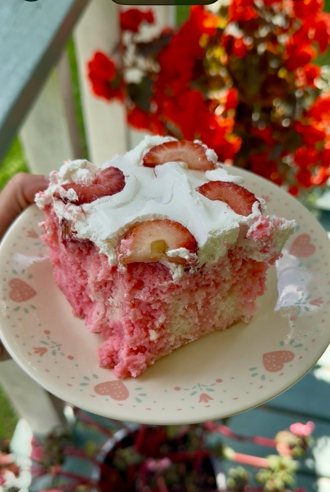 Easy Strawberry Poke Cake Recipe | Thank Him Anyway