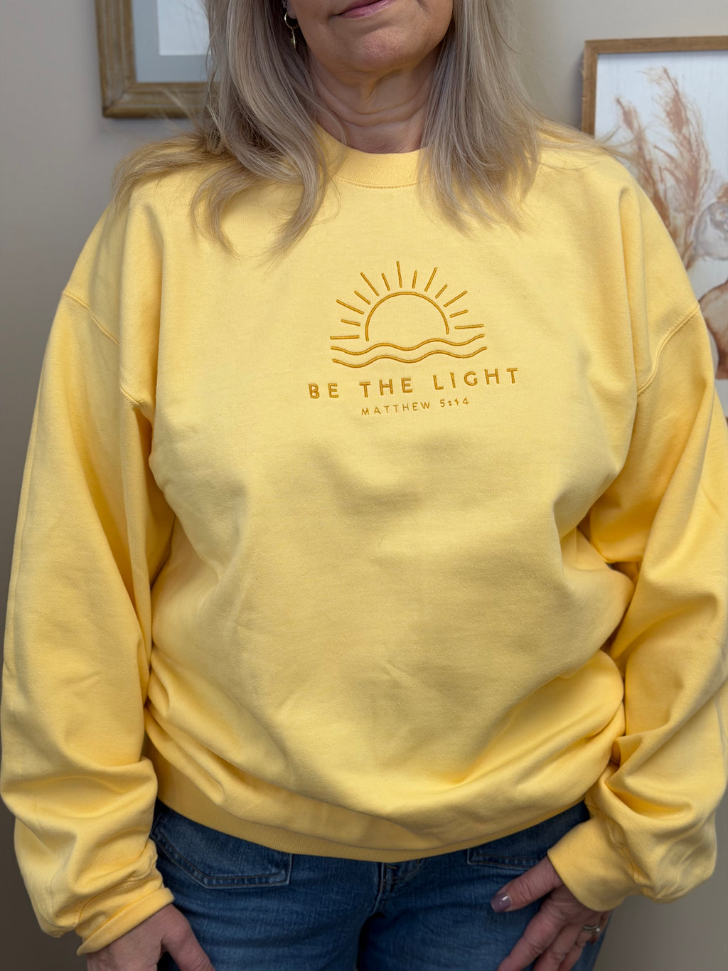 Be The Light Premium Soft Crewneck/ Matthew 5:14