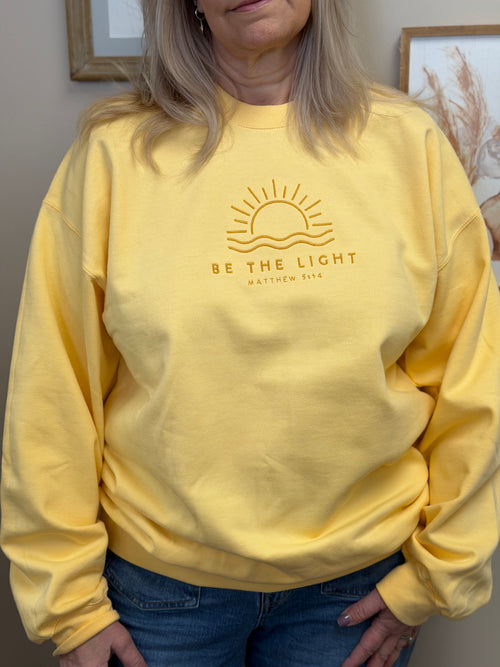 Be The Light Premium Soft Crewneck/ Matthew 5:14