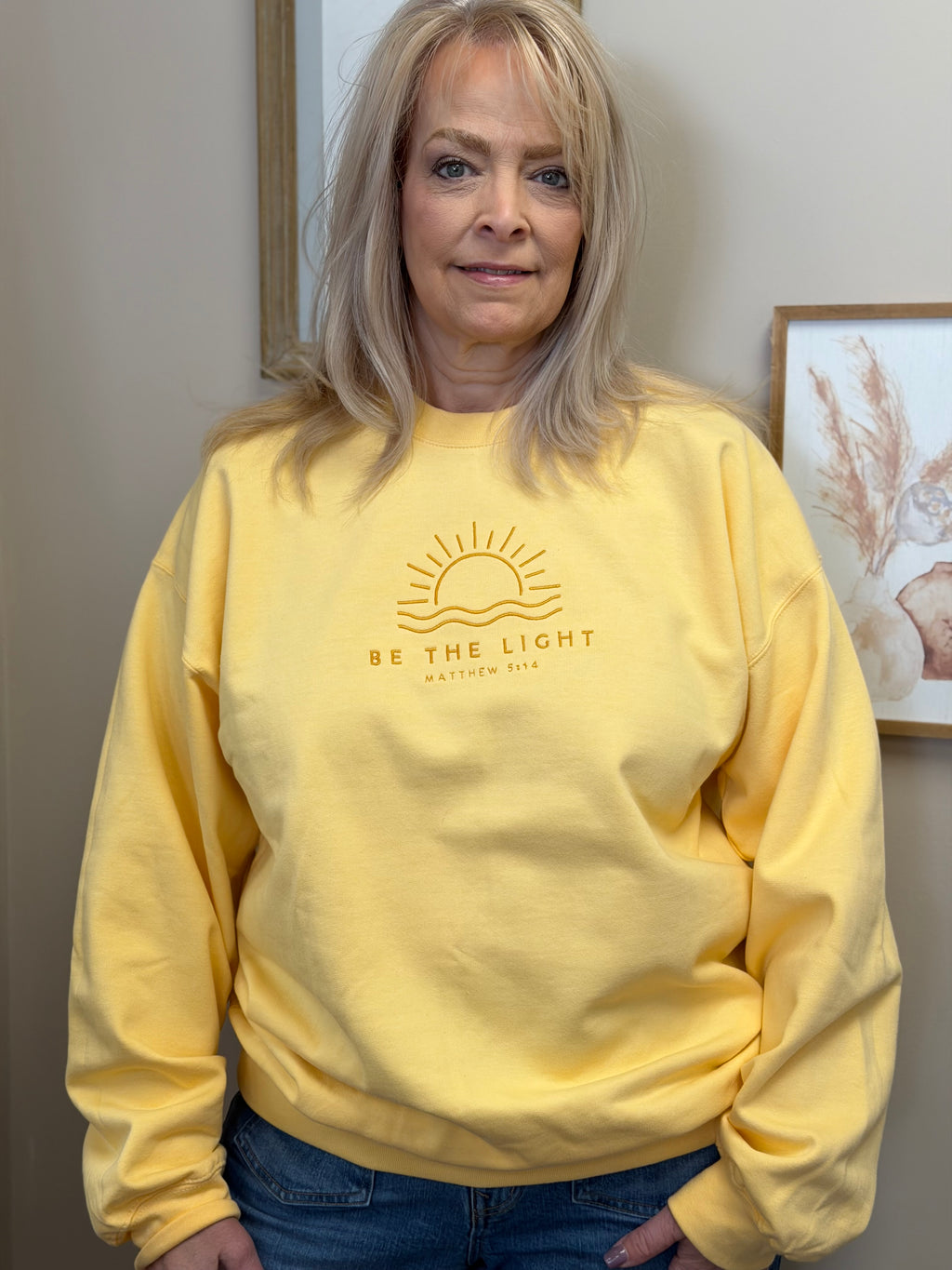 Be The Light Premium Soft Crewneck/ Matthew 5:14